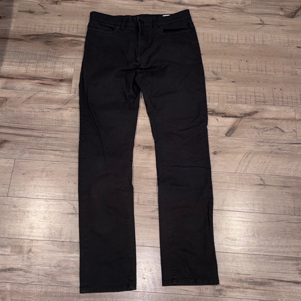 English Laundry Pants Mens 32x34 Black Stretch Twill Straight Leg Dark Academia